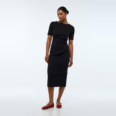 Robe à manches courtes noeud à la taille, en coton BIO GOTS MONOPRIX