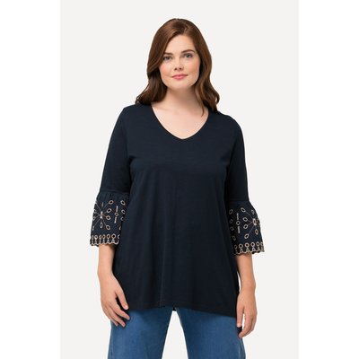 T-shirt, manches à volants en dentelle ULLA POPKEN