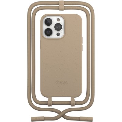 Etui avec cordon iPhone 13 Pro Max Tour de cou gris WOODCESSORIES