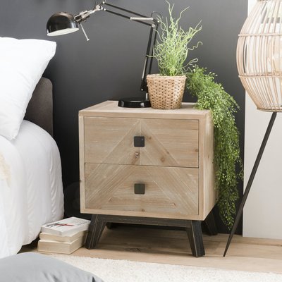 Table de chevet en bois blanchi 2 tiroirs PHOENIX PIER IMPORT