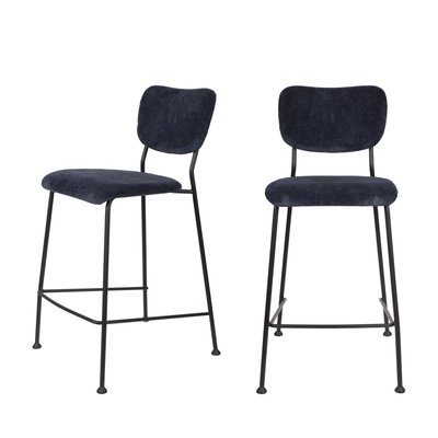 Lot de 2 tabourets de bar en velours côtelé 65cm - BENSON ZUIVER