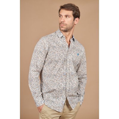 Chemise motif rayures fleurs MCS
