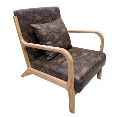 Fauteuil vintage en simili cuir - VINCENT MATHI DESIGN