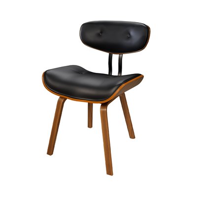 Chaise en PU et pieds en bois plié (à l'unité) - PÉTRUS RENDEZ-VOUS DÉCO