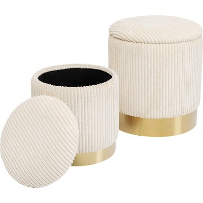 Tabourets-coffres Plush crème set de 2 KARE DESIGN