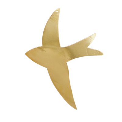 Déco murale hirondelle en laiton HOME MAISON