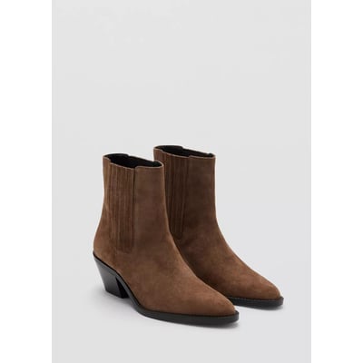 Bottines suède talon bloc MANGO