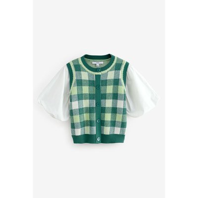 Pull vichy avec débardeur superposé en maille NEXT