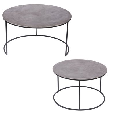 Set de 2 tables en nickel diamètre 61 et 76 cm TABLE PASSION