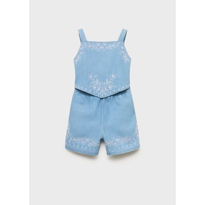 Combinaison en jean détail brodé MANGO KIDS