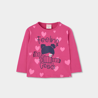 T-shirt en maille fille imprimé BOBOLI
