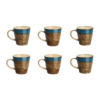 Lot de 6 mugs en grès, ISLAND BJORN
