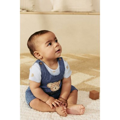 Ensemble bébé avec body et salopette tissée NEXT