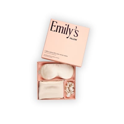 Coffret cadeau - Taie en soie, masque de sommeil, chouchou EMILY'S PILLOW