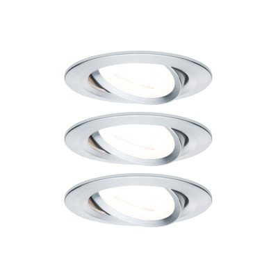 Kit 3 Spots Led Nova Gu10 Orientables À Encastrer Alu 6,5w PAULMANN