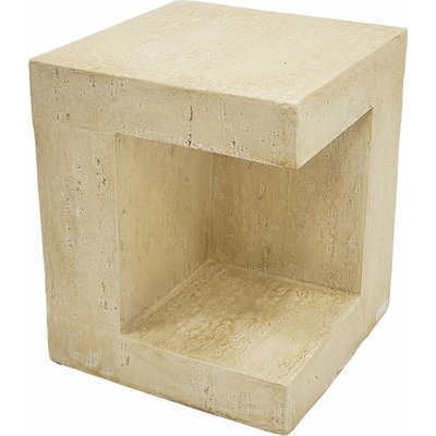 Table d'appoint effet travertin design naturel élégant RECOLLECTION