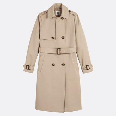 Тренч с двубортной застежкой на пуговицы LA REDOUTE COLLECTIONS