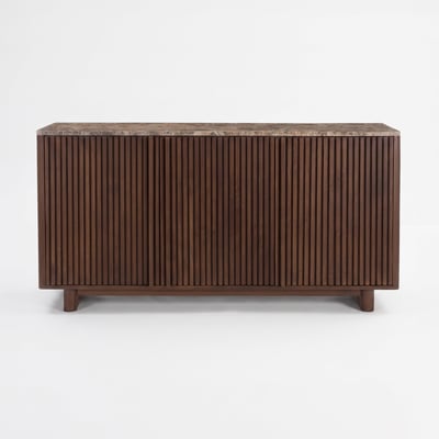 Buffet en bois de manguier et plateau en marbre - FLAVIO MAISON PAVANE