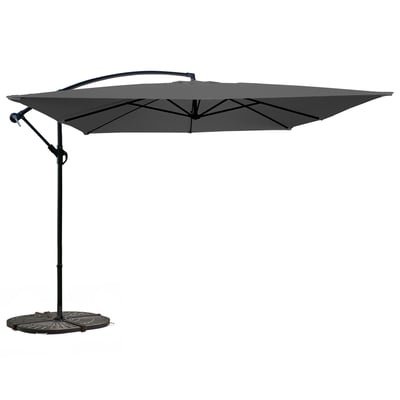 Parasol déporté 3 x 3m et 4 dalles lestées, GENOVA OVIALA