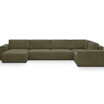 Canapé d'angle droit convertible 8 places en velours côtelé - HARPER MOD HOMIFAB