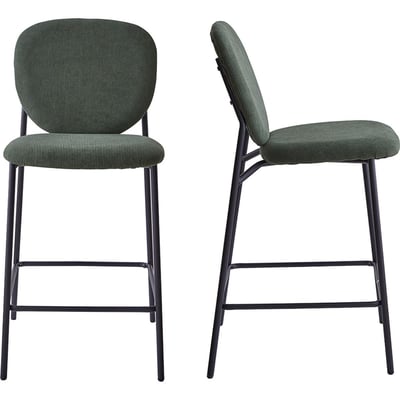 Lot de 2 tabourets de bar en velours côtelé - BETTY HOMIFAB