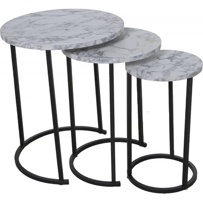 Tables gigognes effet marbre, lot de 3 RECOLLECTION