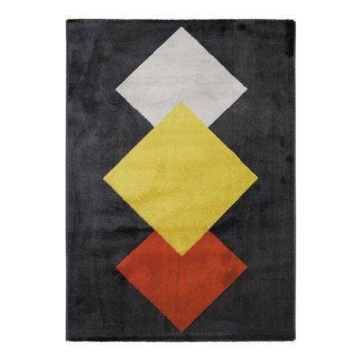 Tapis intérieur extérieur lumineux effet laineux motifs losanges  LOSANGE THE DECO FACTORY