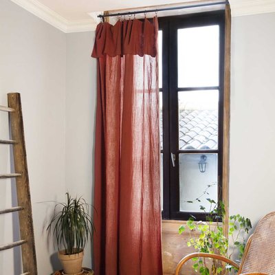 Rideau ajustable + 8 anneaux pince collection Gaia EDEN