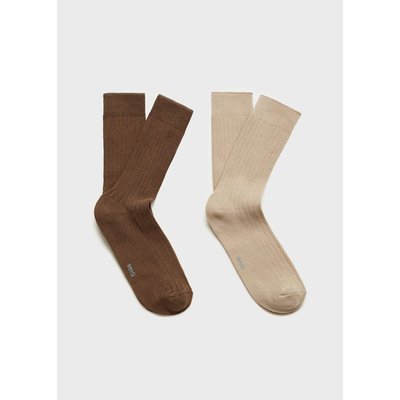 Lot 2 paires de chaussettes côtelées coton MANGO MAN