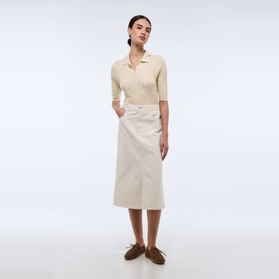 Jupe Droite Crayon NEXT Beige Coton - Taille 10 (tour De Taille 26 Pouces), Occasion Parfaite
