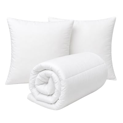 Lot couette chaude premium anti-acariens + 2 oreillers respirants - QABANE HOME MAISON
