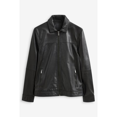 Veste en cuir avec col Signature NEXT