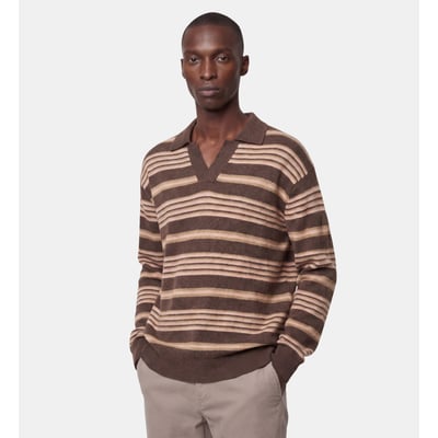 Pull polo droit tugby maille douce GALERIES LAFAYETTE