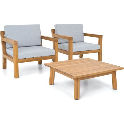 Salon de jardin 2 places en bois FSC - PALAU HOMIFAB