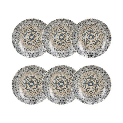 Lot de 6 assiettes creuses en porcelaine 21cm, BYZANCE NOVASTYL