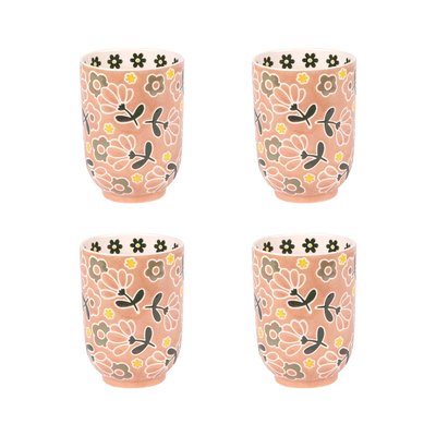 Coffret de 4 gobelets   7,8 cm-PEONY TABLE PASSION