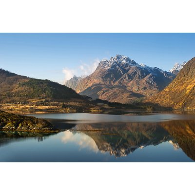 Tableau montagne et lac, l'île Lofoten HEXOA