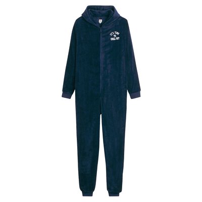 Surpyjama à capuche en polaire, broderie poitrine LA REDOUTE COLLECTIONS