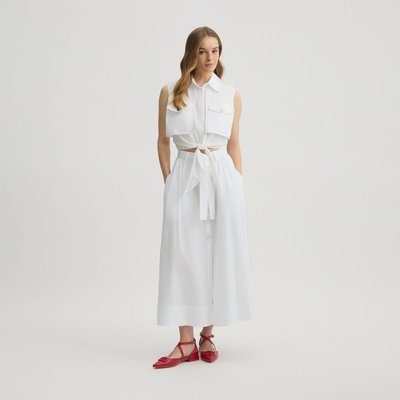Chemise cropped tropical avec nœud LIU JO