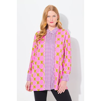 Chemisier long en satin, imprimé patchwork ULLA POPKEN