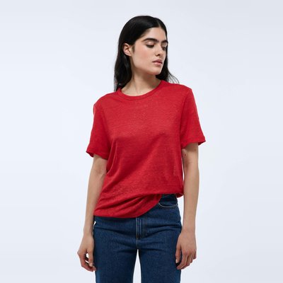 T-shirt à manches courtes uni en lin MONOPRIX
