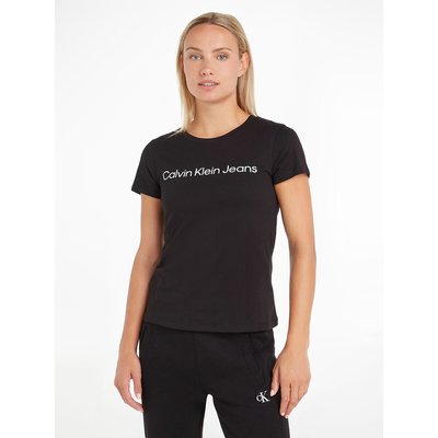 Cotton Crew Neck T-Shirt with Short Sleeves CALVIN KLEIN JEANS
