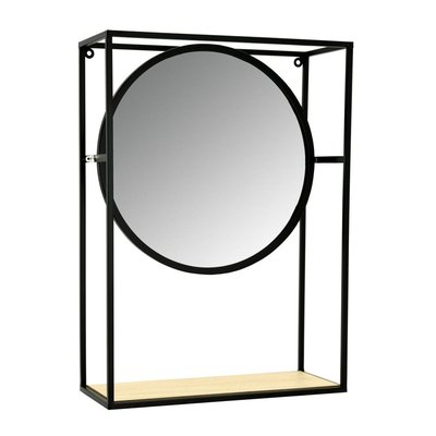 Miroir étagère en métal, verre et bois AUBRY GASPARD