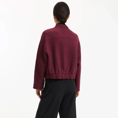 54% Wool Cropped Press-Stud Bomber Jacket LA REDOUTE COLLECTIONS