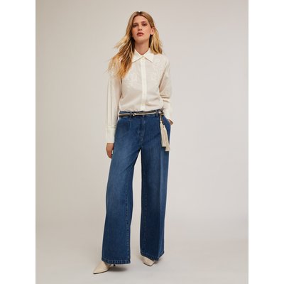 Jeans wide slouchy in denim di cotone misto lyocell, lavaggio medium blue MOTIVI