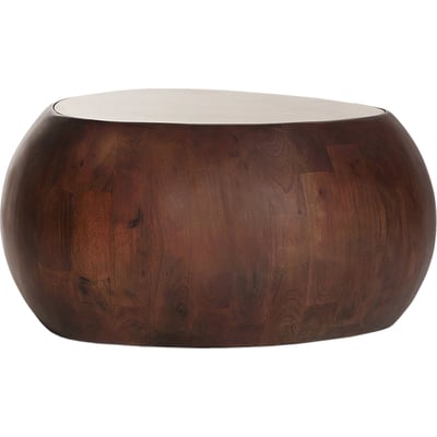 Table basse ronde en bois de manguier RECOLLECTION