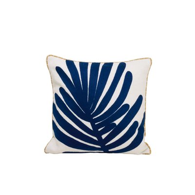 Housse de coussin en Feuille de palmier brodée  TROPI MADURA