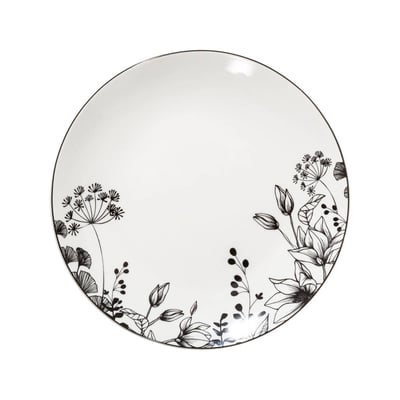 Lot de 6 assiettes à dessert en porcelaine WHITE FLORAL SECRET DE GOURMET