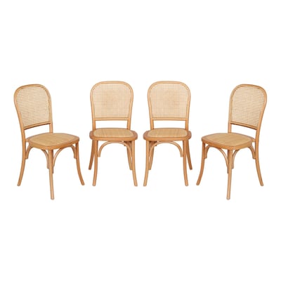 Chaise vintage bois et rotin (lot de 4) MONTPARNASSE SWEEEK