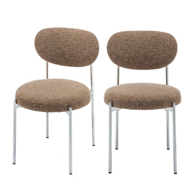 Lot de 2 chaises en tissu pieds chrome- KYOTO DRAWER
